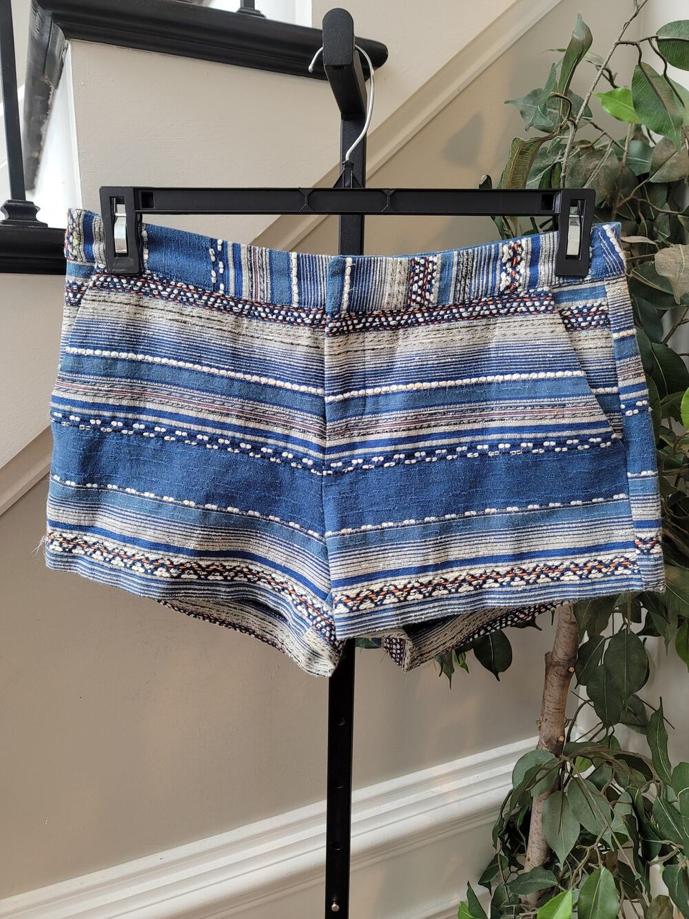 Joie Tweed Shorts Women's Size 4 Multicolor Striped Merci Ethnic Slash Pockets